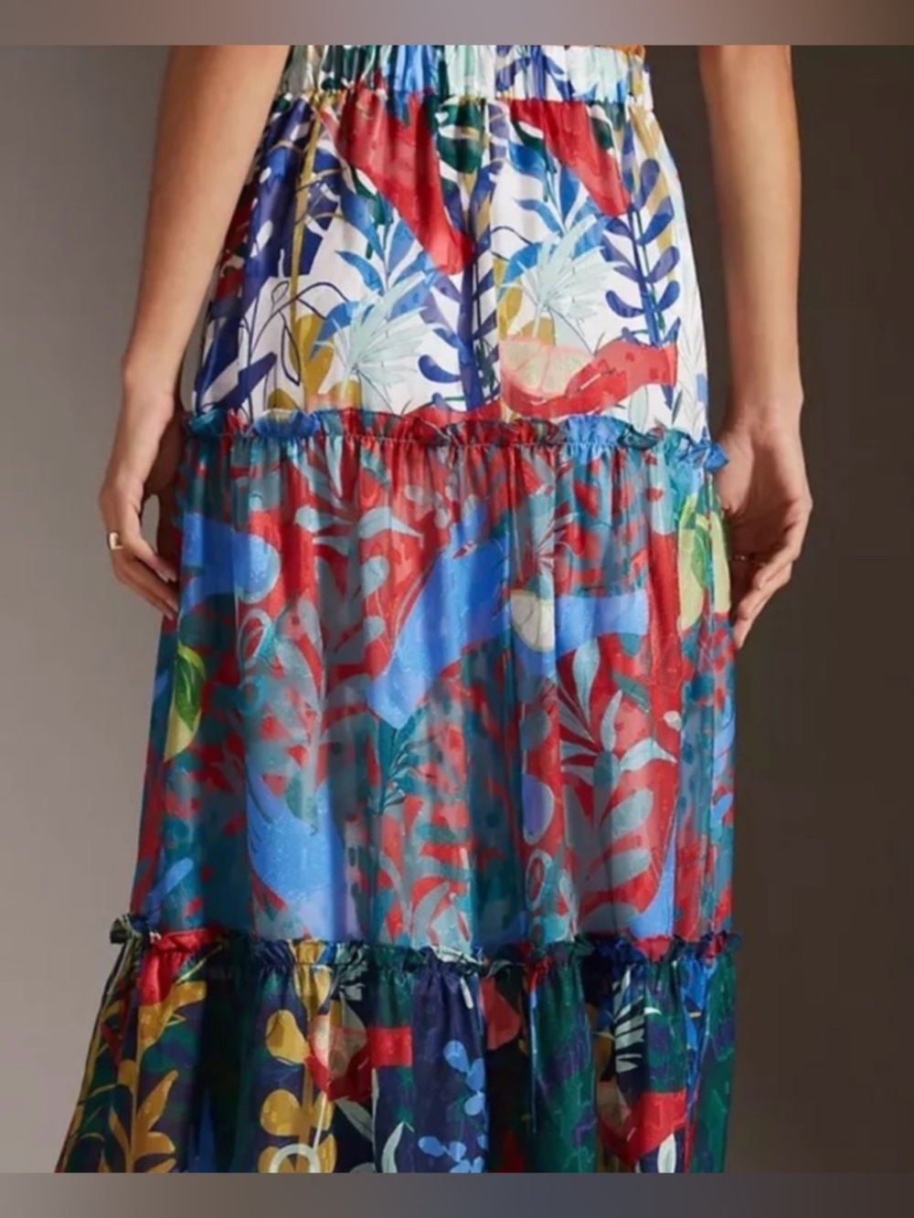 Anthropology Hutch Floral Printed Tiered Maxi Skirt NWT size 2X